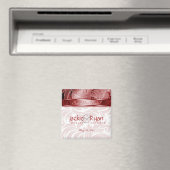 Enregistrer la date Magnet Floral Leaf Argent Roug (In Situ (Lave-vaisselle))
