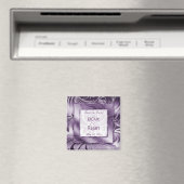 Enregistrer la date Magnet Floral Leaf Purple Silv (In Situ (Lave-vaisselle))