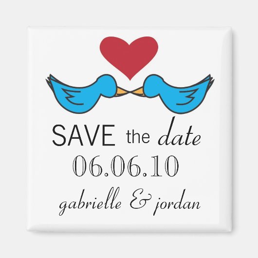Enregistrer la date Magnet Lovebirds (Devant)