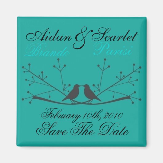 ENREGISTRER LA DATE MAGNET MARIAGE BLEU - CUSTOMIS (Devant)