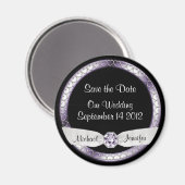 Enregistrer la date Magnet noir et argent (Recto/Verso)