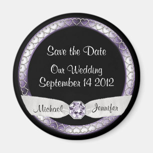 Enregistrer la date Magnet noir et argent