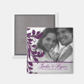 Enregistrer la date Magnet Photo Purple Sparkle (Recto/Verso)
