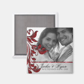 Enregistrer la date Magnet Photo Red Sparkle (Recto/Verso)