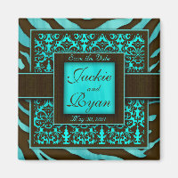 Enregistrer la date Magnet Zebra Damask BB