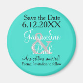 Enregistrer la date Magnets turquoise (Devant)