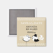 Enregistrer la date Mariage Birds Magnet (Recto/Verso)