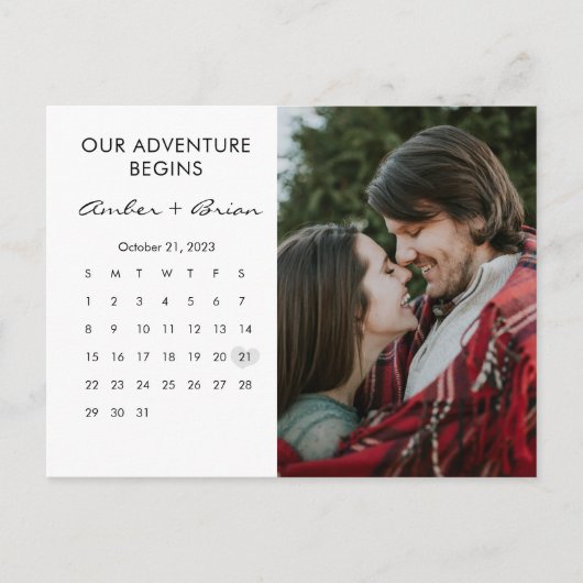 Enregistrer la date Mariage Calendrier photo carte (Devant)