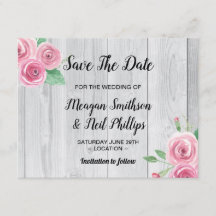 Enregistrer la date Mariage Carte Flower Rose Rose