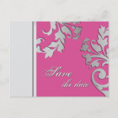 Enregistrer la date Mariage carte postale Fuchsia  (Devant)