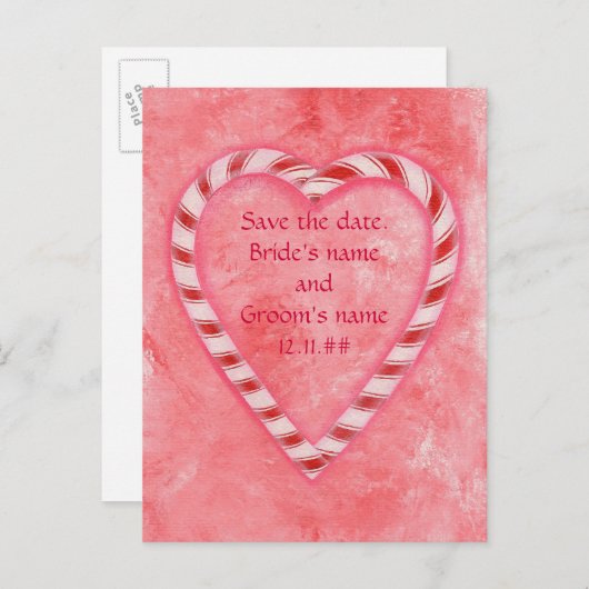 Enregistrer la date mariage cartes postales, Sucre (Devant / Derrière)