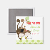 Enregistrer la date Mariage de singe Couple Magnet (Recto/Verso)