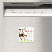 Enregistrer la date Mariage de singe Couple Magnet (In Situ (Lave-vaisselle))