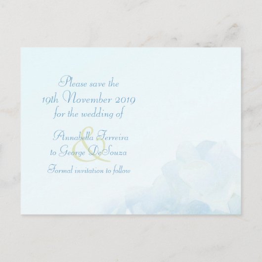Enregistrer la date mariage hydrangea carte postal (Dos)