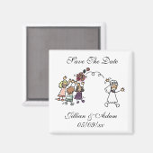 Enregistrer La Date Mariage Magnet Bride Lance Bou (Recto/Verso)