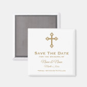 Enregistrer La Date Mariage Magnet : Croix Religie (Recto/Verso)