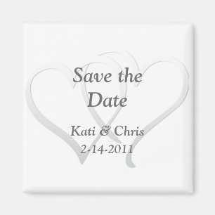 Enregistrer la date Mariage magnets deux coeurs