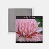 Enregistrer la date Mariage Magnets Gingembre rose (Recto/Verso)