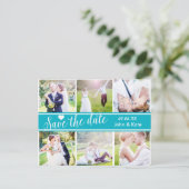 ENREGISTRER LA DATE Mariage sarcelle 6 Carte posta (Debout devant)