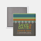 Enregistrer la date Modern Earth Stripes Magnet (Recto/Verso)