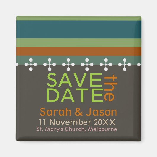 Enregistrer la date Modern Earth Stripes Magnet (Devant)