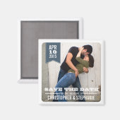 Enregistrer la date Modern Rustic Photo Magnet | G (Recto/Verso)