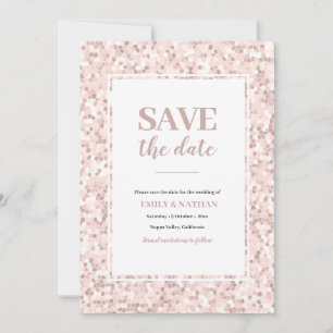 Enregistrer la date Mosaic Dusty Pink Invitation