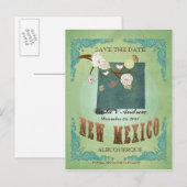 Enregistrer La Date - Nouveau Mexique Carte Avec D (Devant / Derrière)