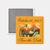 Enregistrer la date Octobre Orange Magnet Rose (Recto/Verso)
