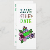 Enregistrer La Date Oeuf Et Fleurs Invitation (Devant / Derrière)