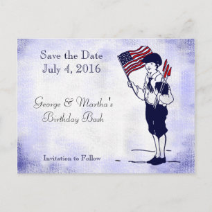 Enregistrer la date Patriotic Flag Fireworks Carte