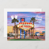 Enregistrer la date personnalisée Las Vegas carte (Devant / Derrière)