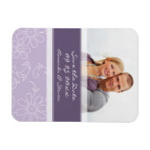 Enregistrer la date Photo Mariage Magnet Purple Fl (Horizontal)