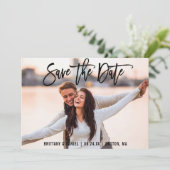 Enregistrer La Date Photo Moderne Brosse Carte Scr (Debout devant)
