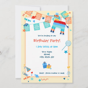 Enregistrer la date Pinata Anniversaire Invitation