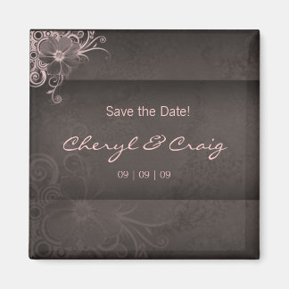Enregistrer la date Pink Brown frigo aimant