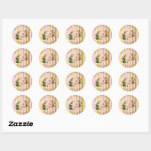 Enregistrer la date Pink Gold Striped Stickers (Feuille)