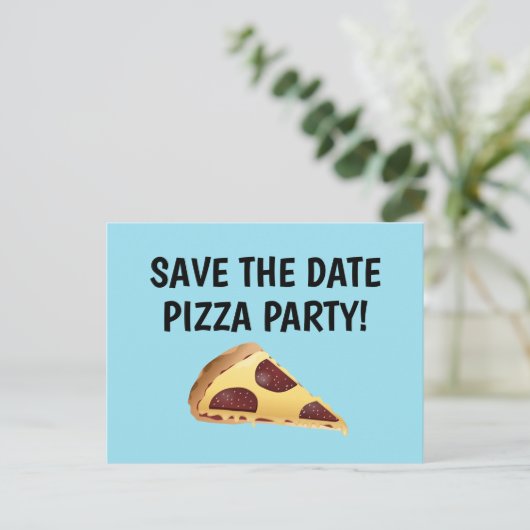 ENREGISTRER LA DATE PIZZA PARTITE INVITATIONS Cart (Debout devant)