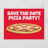 ENREGISTRER LA DATE PIZZA PARTITE INVITATIONS Cart (Devant)