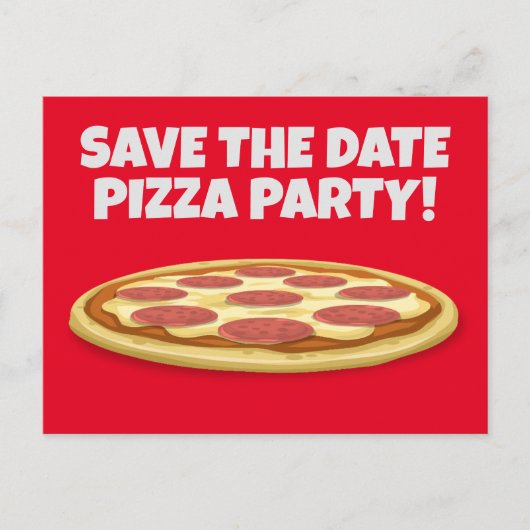 ENREGISTRER LA DATE PIZZA PARTITE INVITATIONS Cart (Devant)