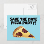 ENREGISTRER LA DATE PIZZA PARTITE INVITATIONS Cart (Devant / Derrière)