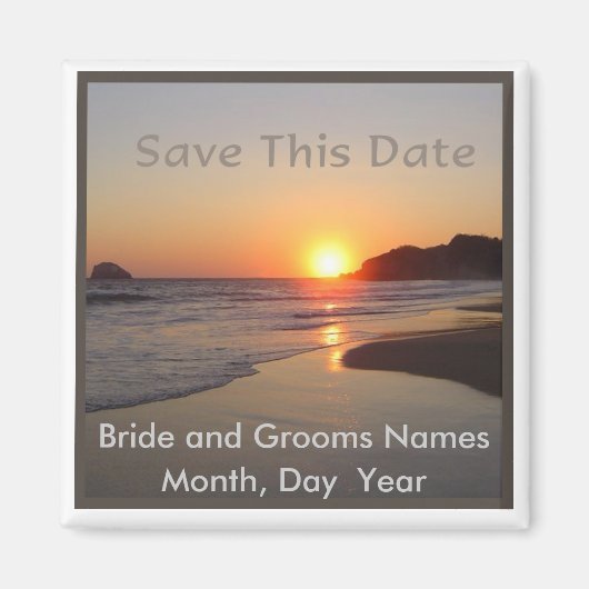 Enregistrer la date - Plage Sunset Magnet (Devant)