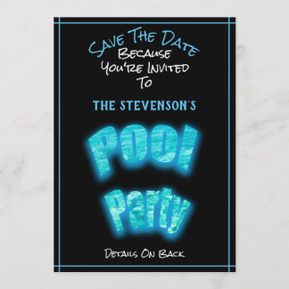 Enregistrer La Date Pool Party Invitation Annivers