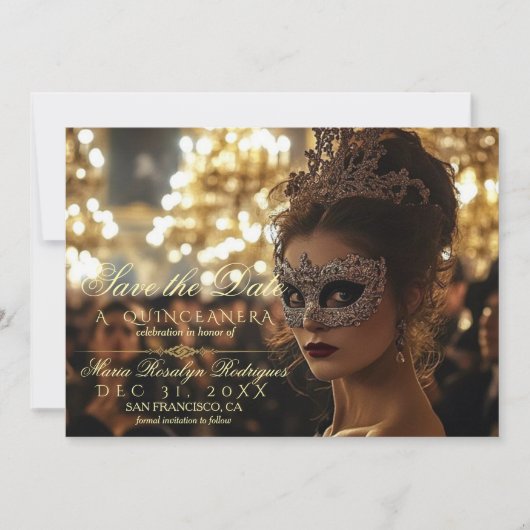 Enregistrer la date Quinceanera Photo Invitation (Devant)