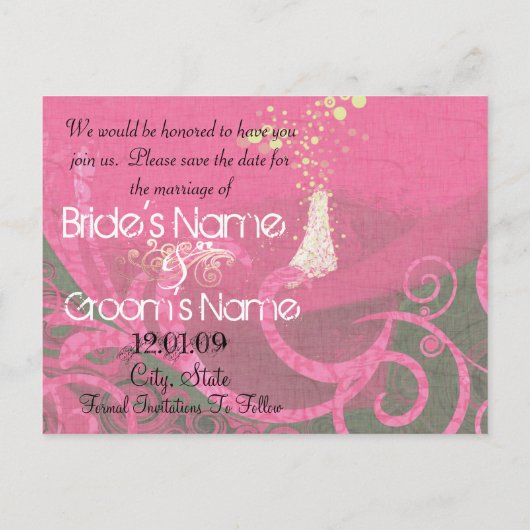 Enregistrer la date Rasberry Cala Lily Carte posta (Dos)