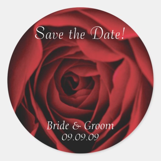 Enregistrer la date Red Rose Wedding Stickers (Devant)