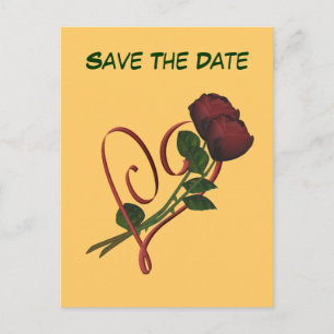 Enregistrer La Date Red Roses Hearts Flower Carte 