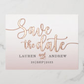 Enregistrer la date Rose Gold Foil de la carte pos (Recto)