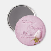 Enregistrer la date Rose simple violet Aimant frig (Recto/Verso)
