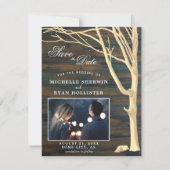 Enregistrer la date Rustic Dark Wood Carte photo (Devant)